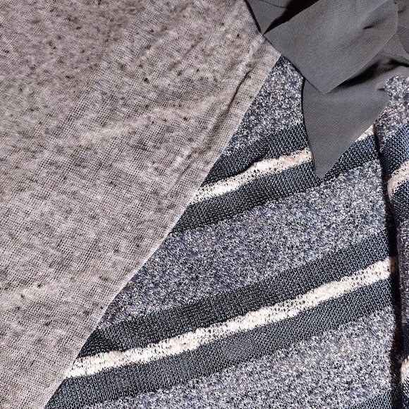 Ryu A'reve Women's XL Plus Size Gray Blue Crochet Bow Ties Flowing Tank Top - Picture 8 of 11